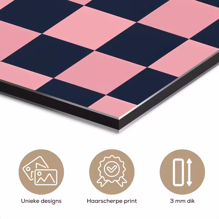 Traditioneel - Patroon - Blauw - Roze aluminium wit klein 46 -closeup_NL