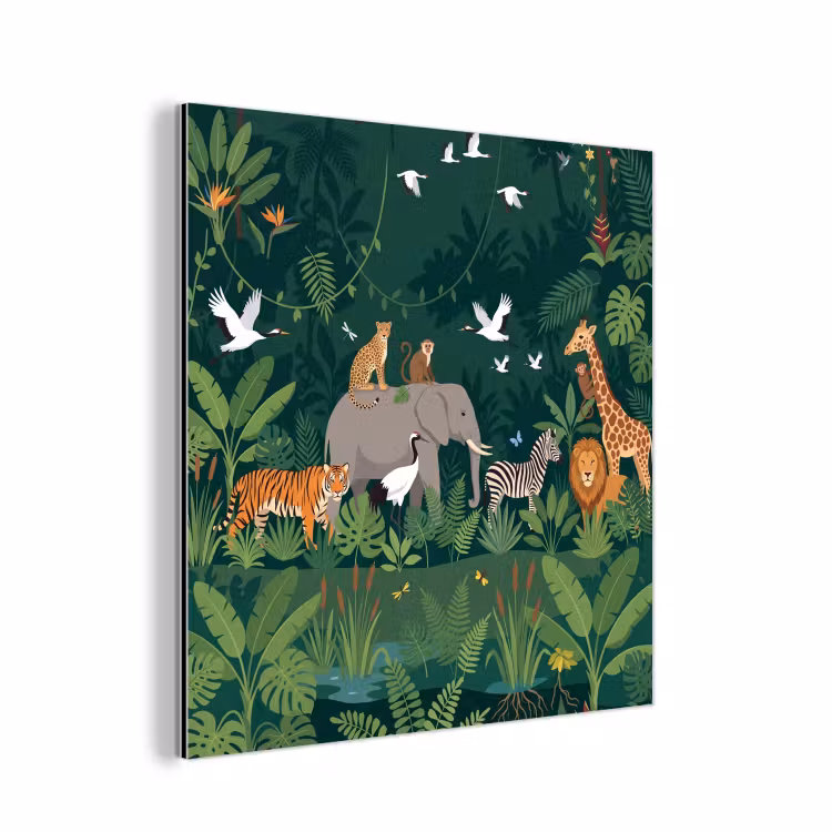 Tropisch - Jungle - Groen aluminium wit klein -3d
