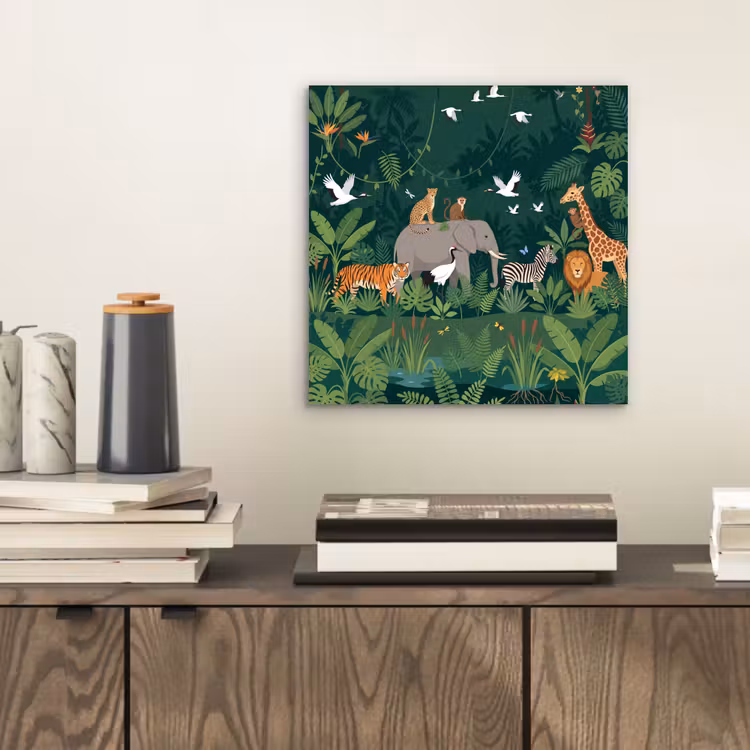 Tropisch - Jungle - Groen aluminium wit klein -sfeer1