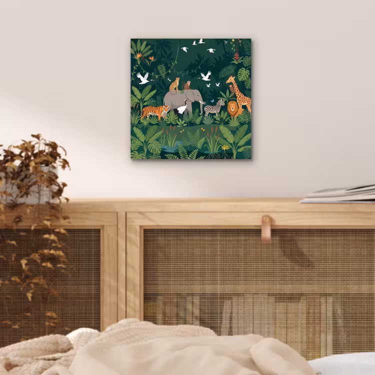 Tropisch - Jungle - Groen aluminium wit klein -sfeer3