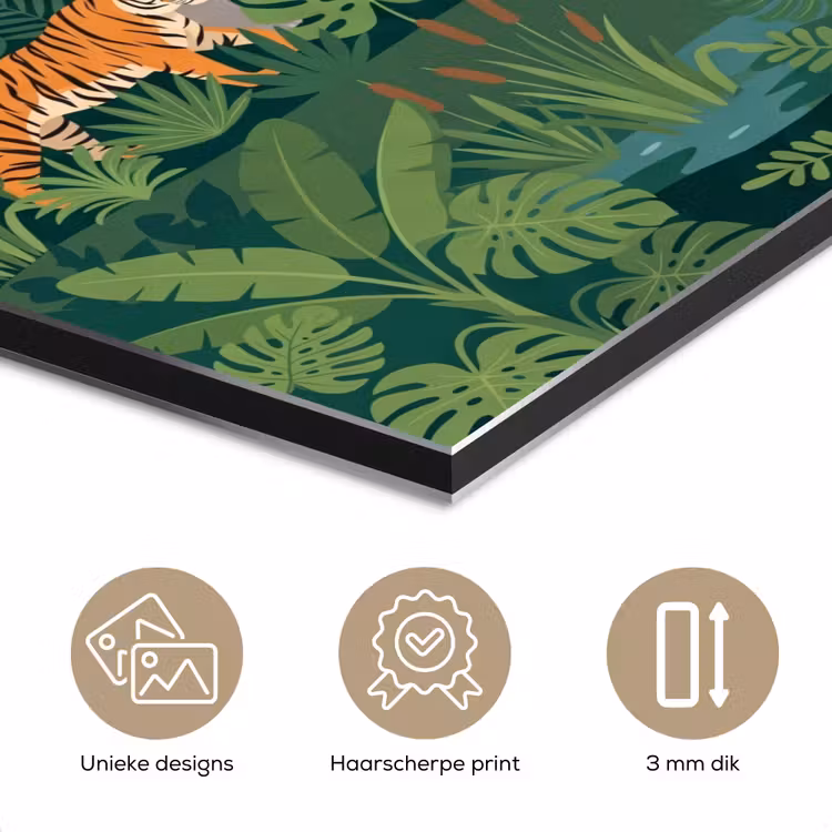 Tropisch - Jungle - Groen aluminium wit klein -closeup_NL