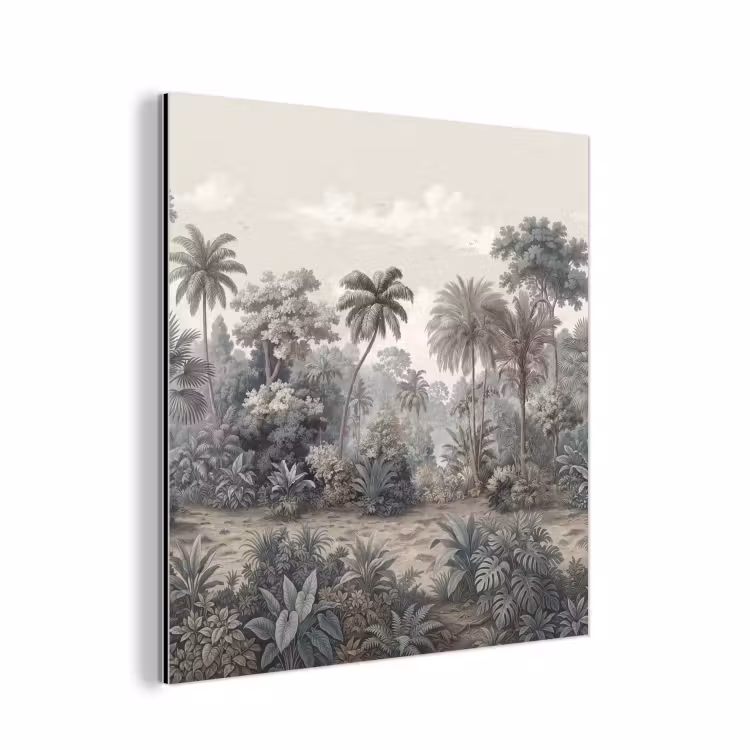 Tropisch - Landschap - Illustratie aluminium wit klein -3d
