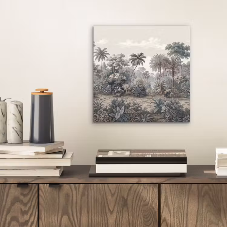 Tropisch - Landschap - Illustratie aluminium wit klein -sfeer1