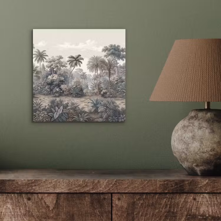 Tropisch - Landschap - Illustratie aluminium wit klein -sfeer2