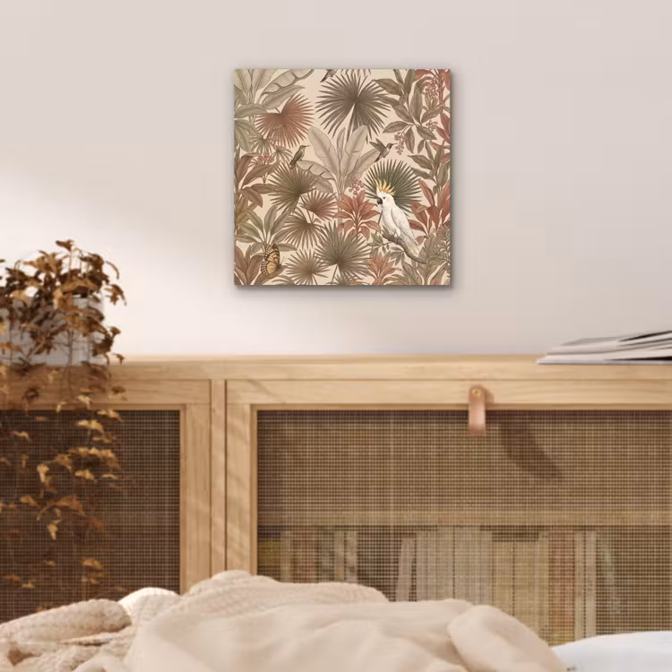 Tropisch - Vogels - Beige aluminium wit klein -sfeer3
