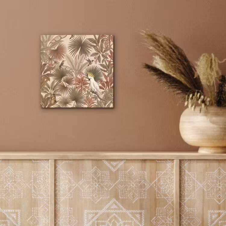 Tropisch - Vogels - Beige aluminium wit klein -sfeer4