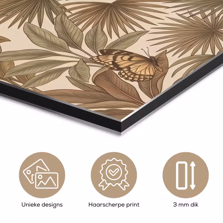 Tropisch - Vogels - Beige aluminium wit klein -closeup_NL