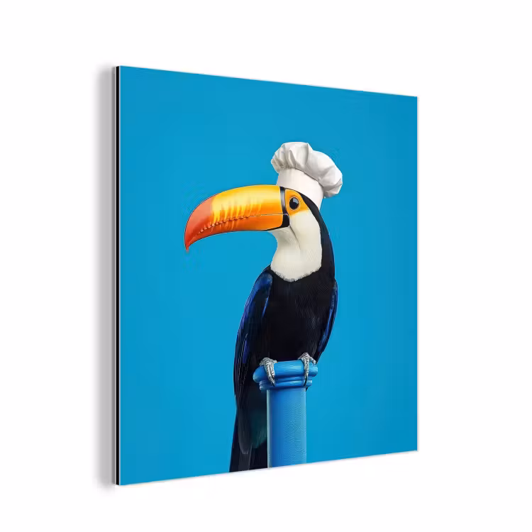 Tucan - Sokkel - Vogel - Koksmuts aluminium wit klein -3d
