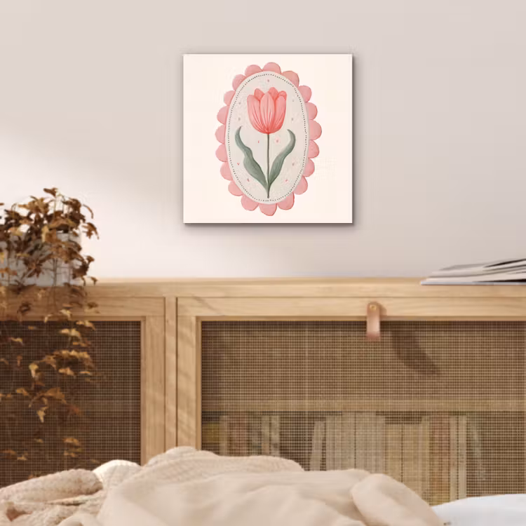 Tulp - Lijst - Ovaal - Illustratie aluminium wit klein -sfeer3