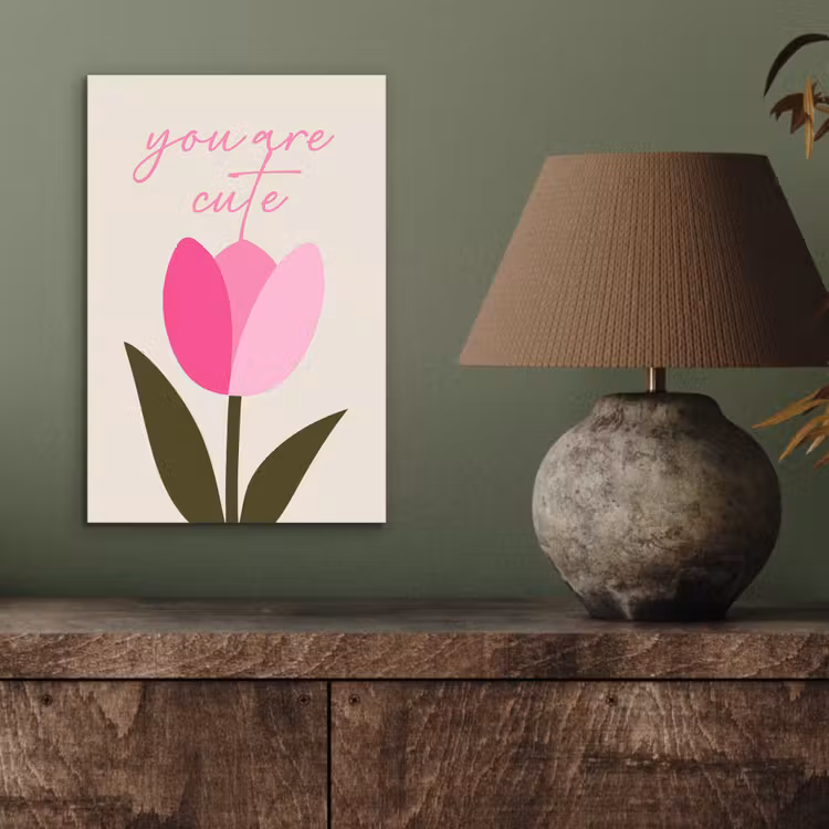 Tulp - Roze - Valentijn - Bloem aluminium wit klein -sfeer2