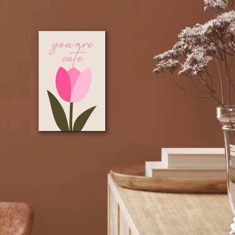 Tulp - Roze - Valentijn - Bloem aluminium wit klein -sfeer4