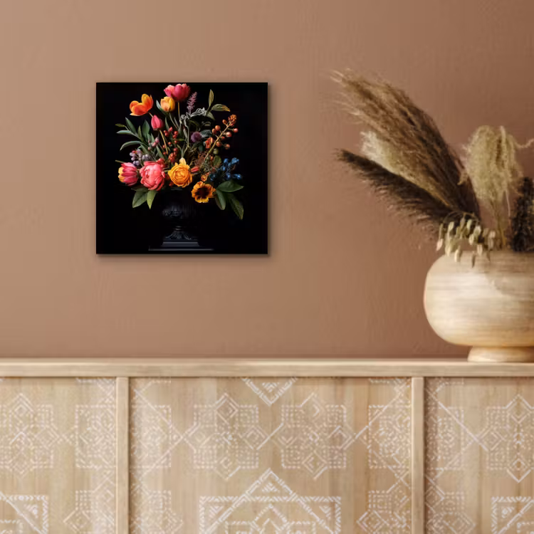 Tulpen - Bessen - Boeket - Vaas aluminium wit klein -sfeer4