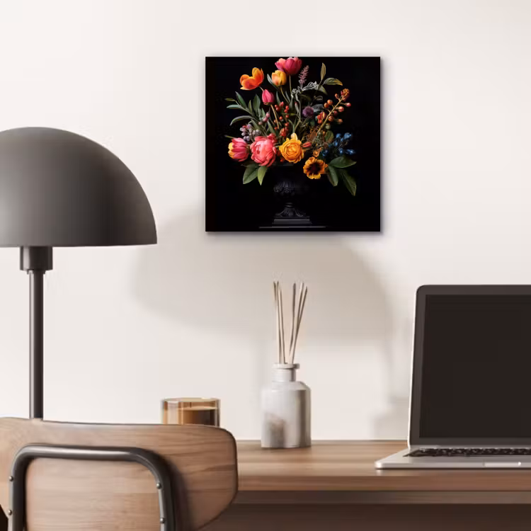 Tulpen - Bessen - Boeket - Vaas aluminium wit klein -sfeer5