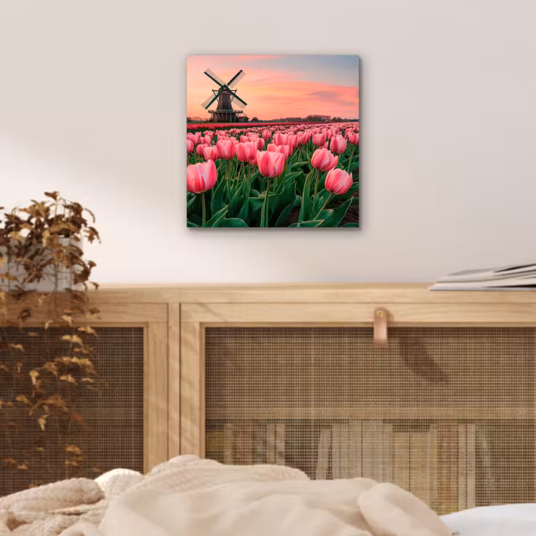 Tulpen - Molen - Nederland aluminium wit klein -sfeer3