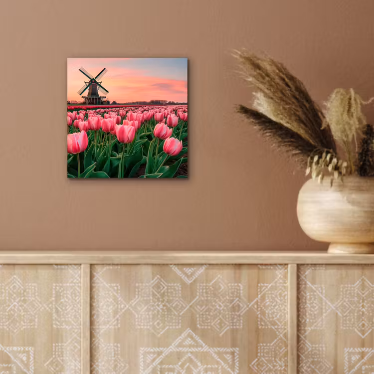 Tulpen - Molen - Nederland aluminium wit klein -sfeer4