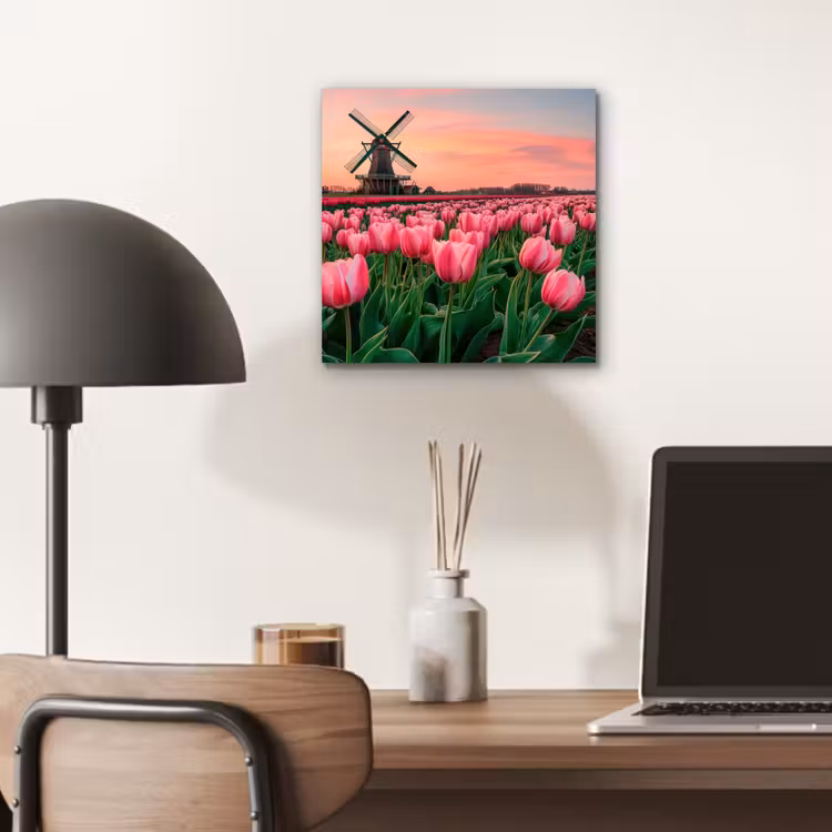 Tulpen - Molen - Nederland aluminium wit klein -sfeer5