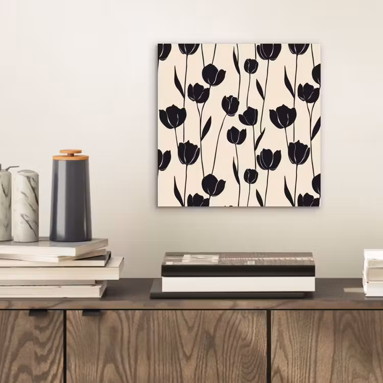 Tulpen - Patroon - Zwart aluminium wit klein 46 -sfeer1