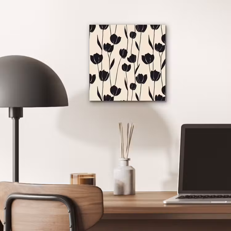Tulpen - Patroon - Zwart aluminium wit klein 46 -sfeer5