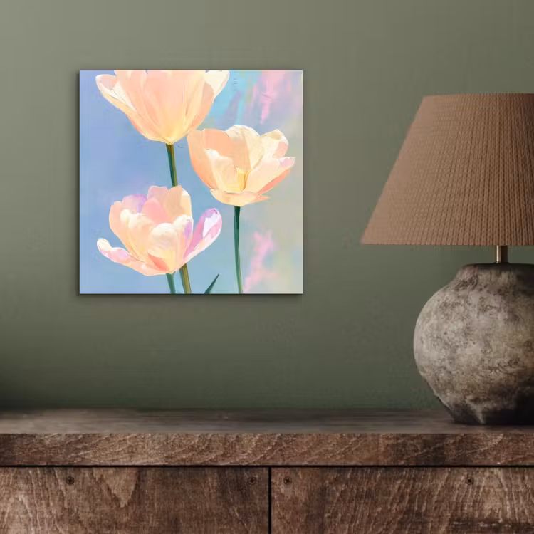 Tulpen - Roze accenten - Blauw aluminium wit klein -sfeer2