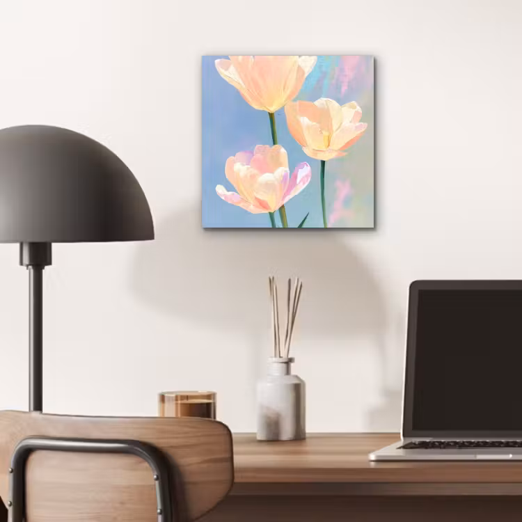 Tulpen - Roze accenten - Blauw aluminium wit klein -sfeer5