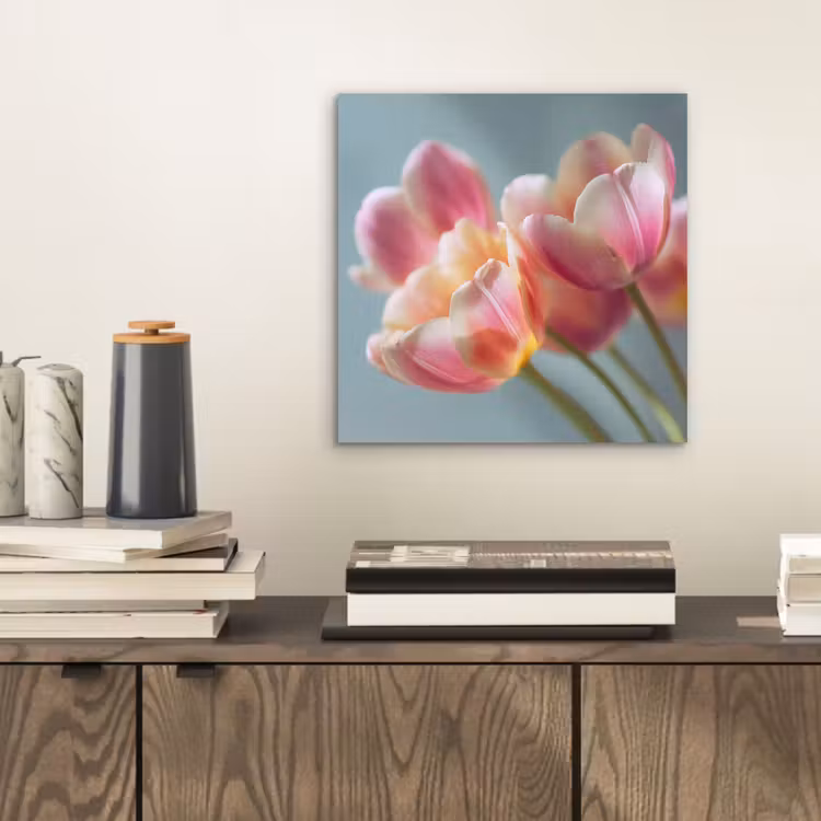 Tulpen - Roze - Stelen aluminium wit klein -sfeer1