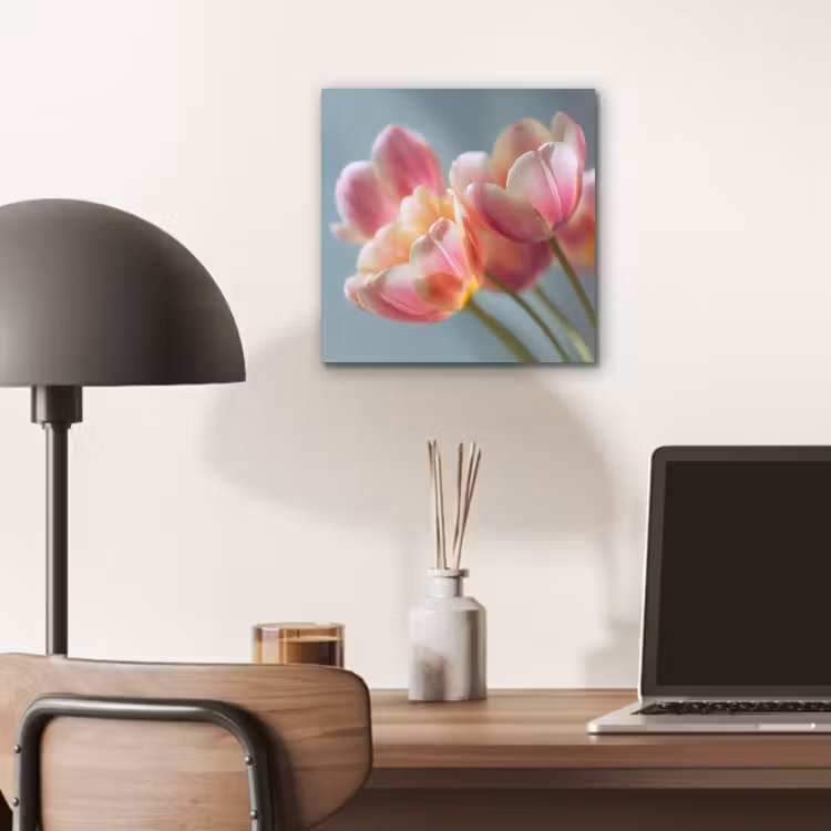Tulpen - Roze - Stelen aluminium wit klein -sfeer5