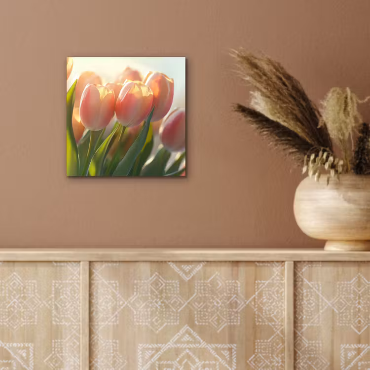 Tulpen - Roze - Zonnestralen aluminium wit klein -sfeer4