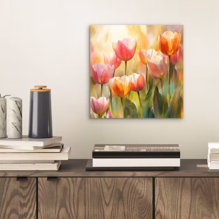Tulpen - Sprookjesachtig - Kleurrijk aluminium wit klein -sfeer1