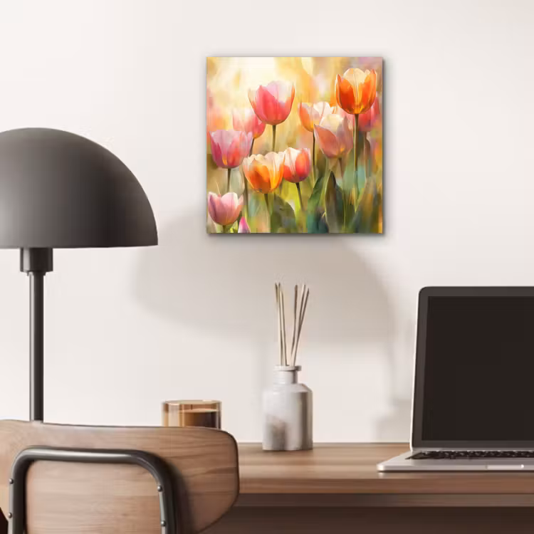Tulpen - Sprookjesachtig - Kleurrijk aluminium wit klein -sfeer5
