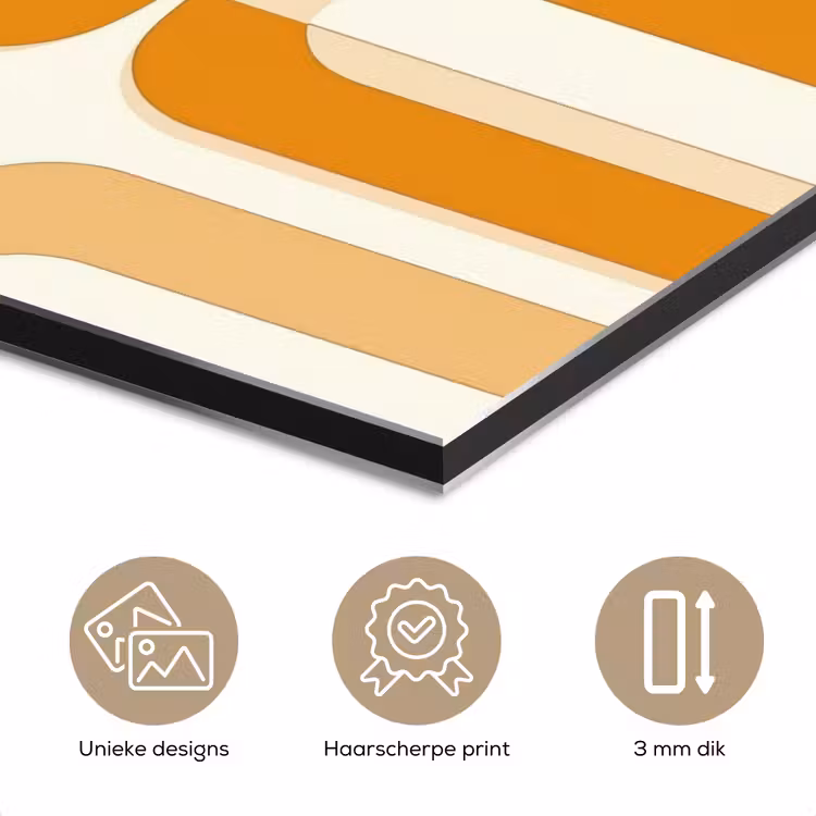 U-vorm - Retro - Oranje aluminium wit klein 46 -closeup_NL