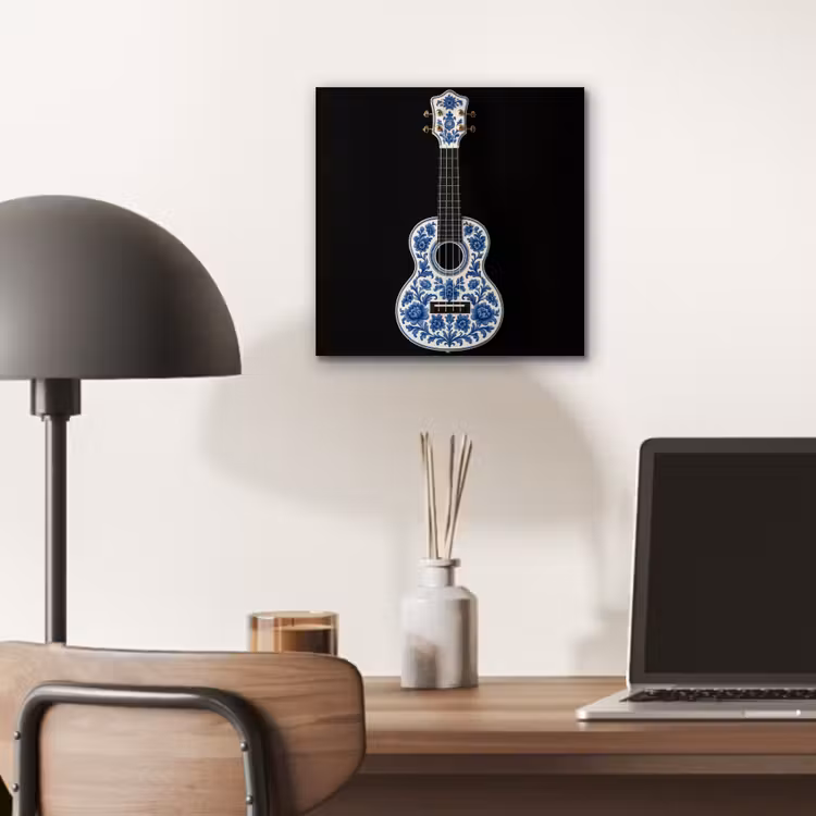 Ukelele - Delfts - Blauw - Muziek aluminium wit klein -sfeer5
