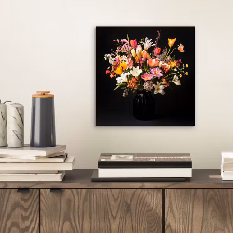 Vaas - Bloemen - Tulpen aluminium wit klein -sfeer1
