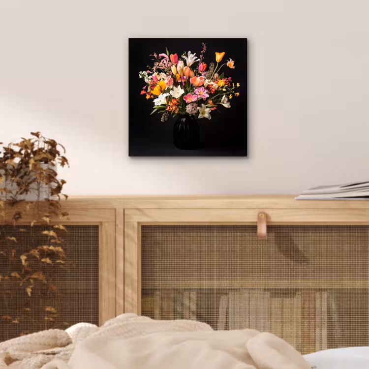 Vaas - Bloemen - Tulpen aluminium wit klein -sfeer3