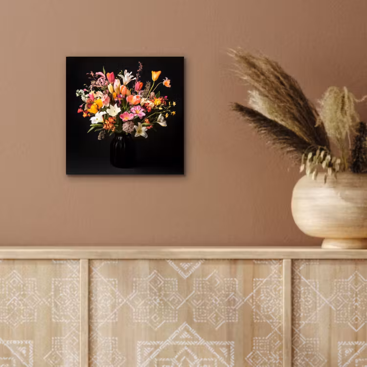 Vaas - Bloemen - Tulpen aluminium wit klein -sfeer4