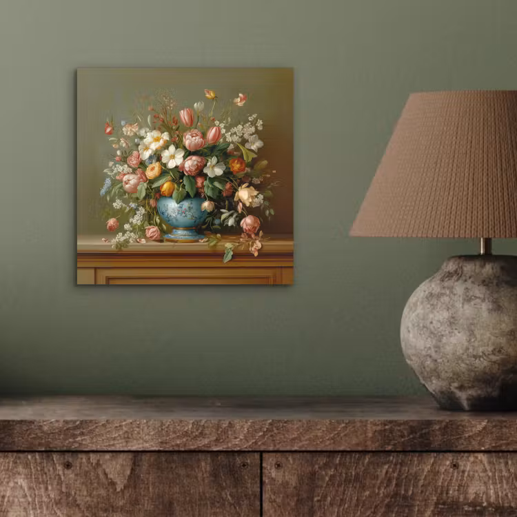 Vaas - Pastel - Kleuren - Bloemen aluminium wit klein -sfeer2