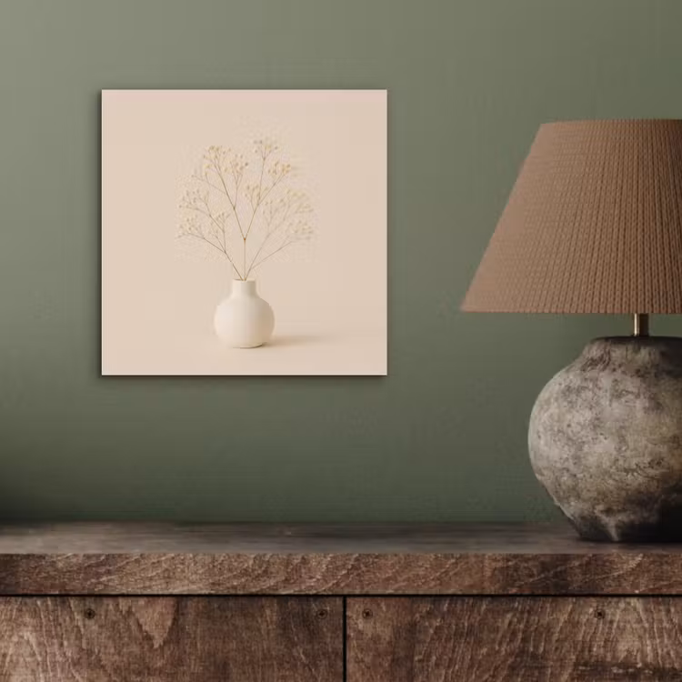 Vaas - Takken - Bloemetjes - Wit aluminium wit klein -sfeer2