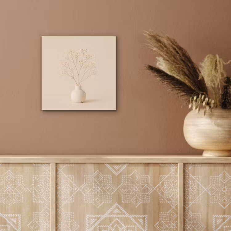 Vaas - Takken - Bloemetjes - Wit aluminium wit klein -sfeer4