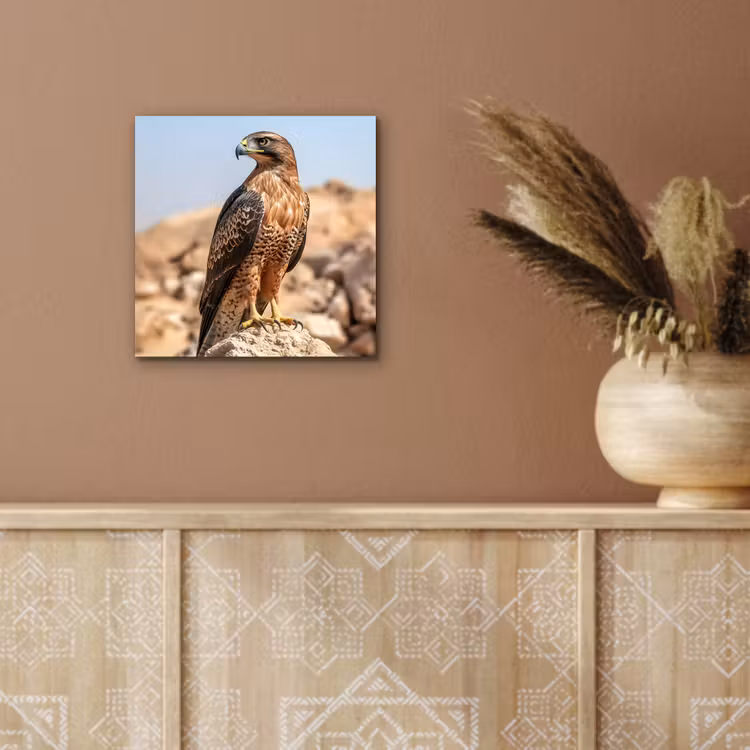 Valk - Vogel - Rots - Macht aluminium wit klein -sfeer4