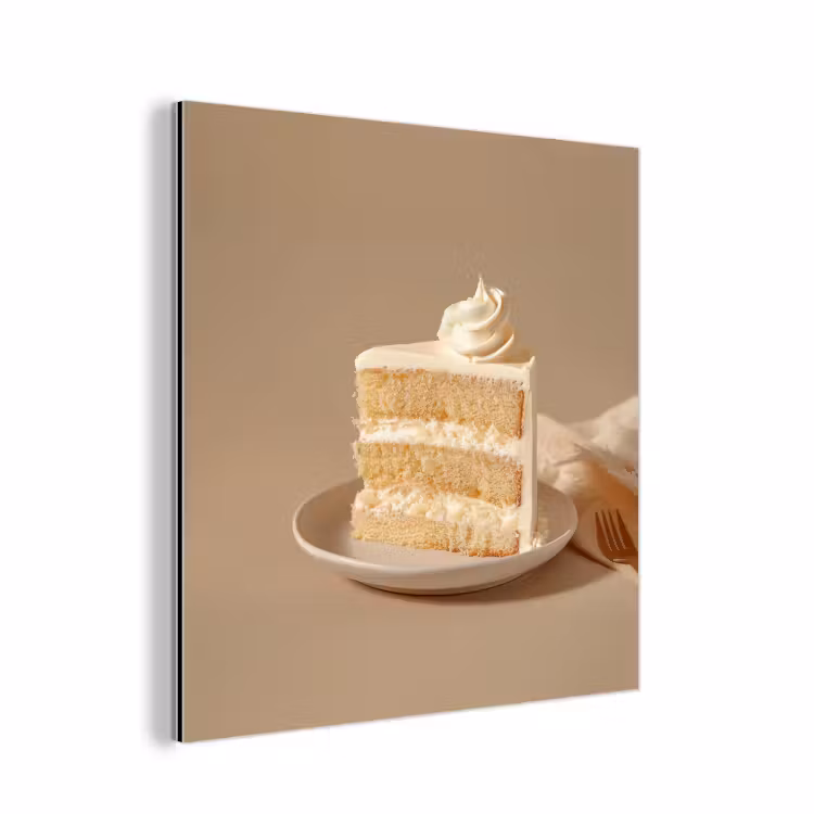 Vanilletaart - Cake - Romig aluminium wit klein -3d