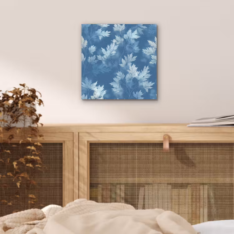Varen - Botanisch - Patroon - Grijsblauw aluminium wit klein 46 -sfeer3