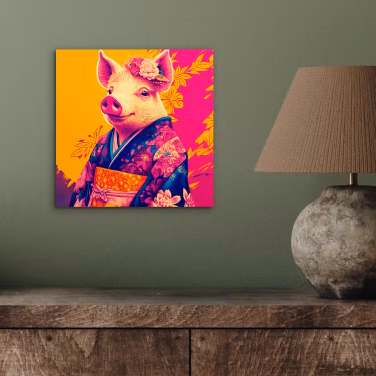 Varken - Bloemkroon - Kimono - Abstract aluminium wit klein -sfeer2