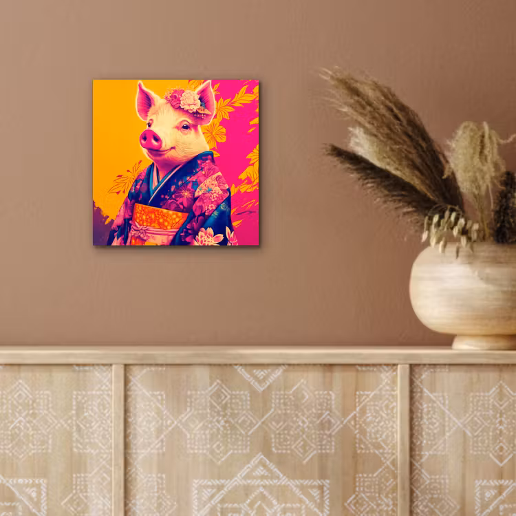 Varken - Bloemkroon - Kimono - Abstract aluminium wit klein -sfeer4