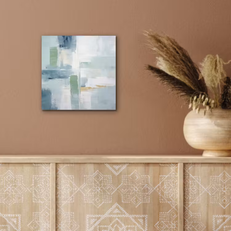 Verf - Moderne kunst - Abstract - Grijs aluminium wit klein -sfeer4