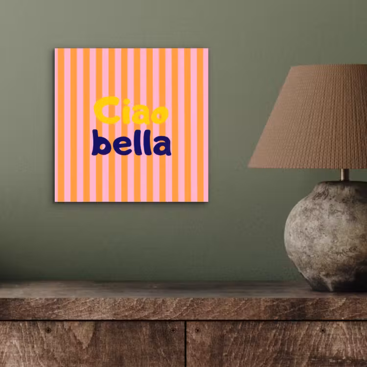 Verticaal - Strepen - Oranje - Ciao bella aluminium wit klein -sfeer2