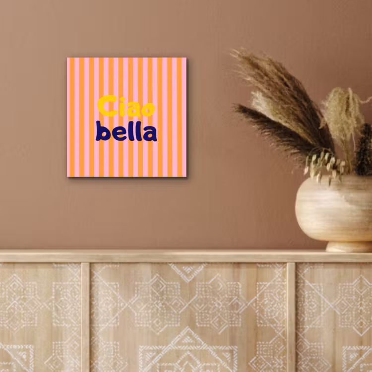 Verticaal - Strepen - Oranje - Ciao bella aluminium wit klein -sfeer4