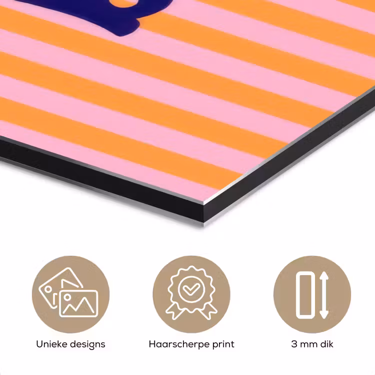 Verticaal - Strepen - Oranje - Ciao bella aluminium wit klein -closeup_NL
