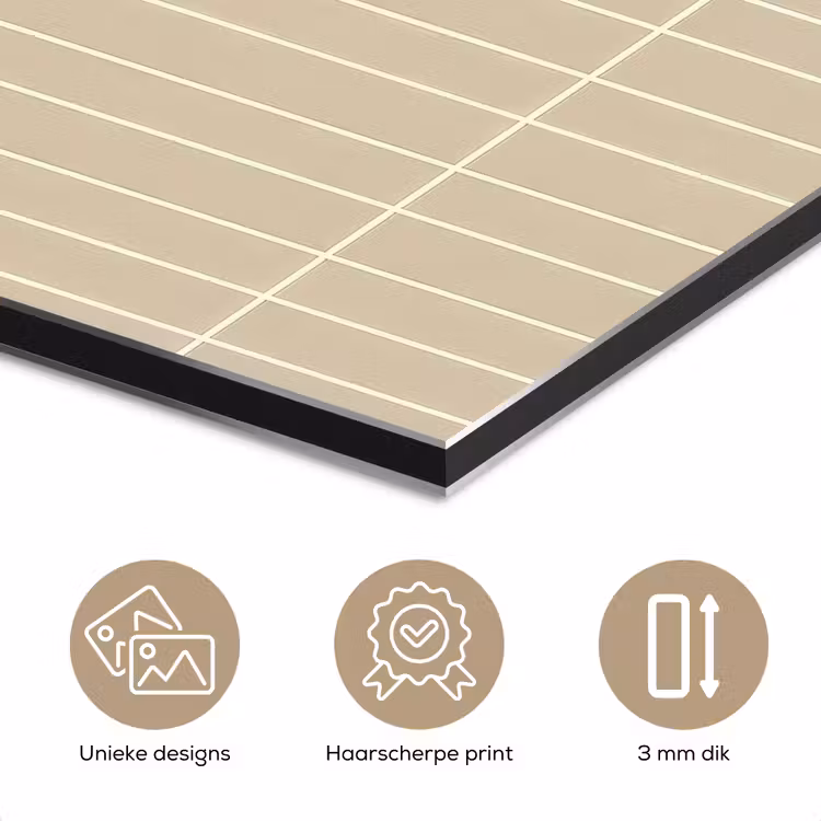 Verticaal - Wandtegel - Crème - Beige aluminium wit klein 46 -closeup_NL