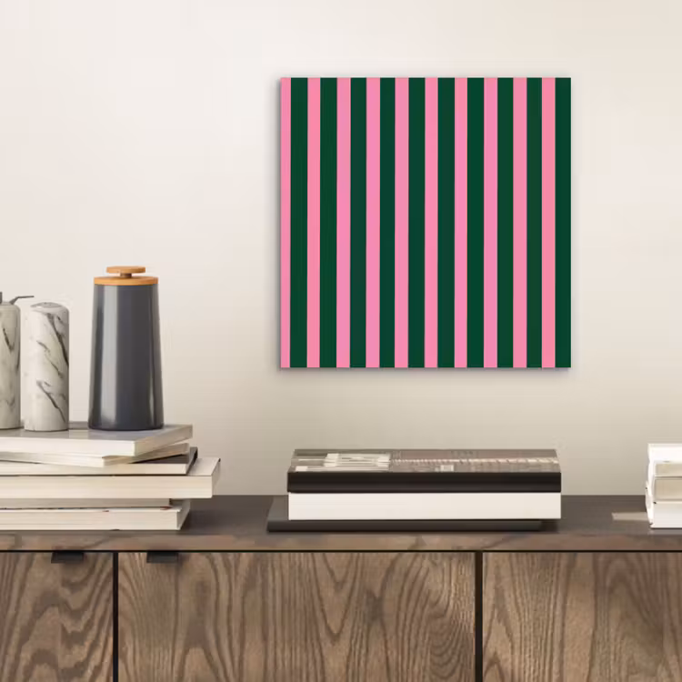 Verticale strepen - Groen - Roze aluminium wit klein 46 -sfeer1