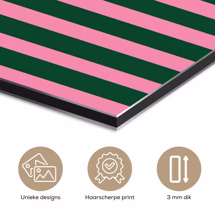Verticale strepen - Groen - Roze aluminium wit klein 46 -closeup_NL