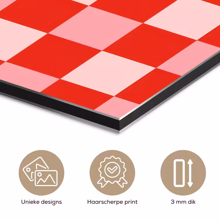 Vierkant - Klassiek - Rood aluminium wit klein 46 -closeup_NL